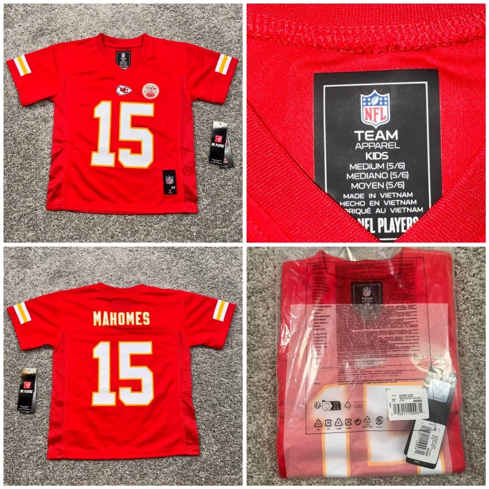 Patrick Mahomes Kansas City Chiefs Kids Jersey Red Size M 5/6 NEW
